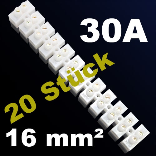 20er Pack Lüsterklemme Verbindungsklemme Schraubklemme Klemme 30A 16mm²