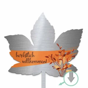 Herbst Blumenstecker für den Garten oder Blumentopf aus robustem Edelstahl