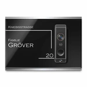 Edles Namensschild für die Funkklingel Eufy Video Doorbell Dual 2K mit schöner Gravur
