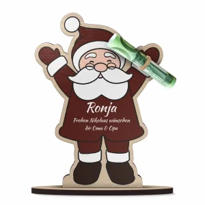 Weihnachtsmann als Geldgeschenk zum Nikolaus mit Personalisierung