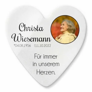 Personalisierte Gedenktafel aus Marmor mit eigenem Foto