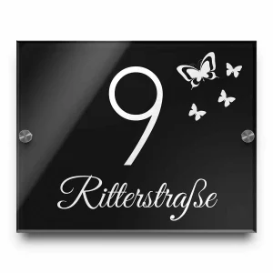 Edles Türschild aus Hochglanz Acrylglas mit Gravur | 25×20 cm