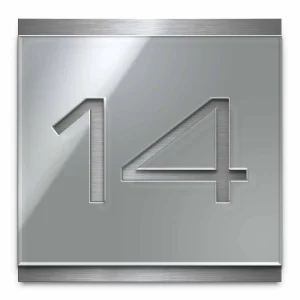 Premium Hausnummernschild aus V2A Edelstahl und Acrylglas mit individueller Anpassung | 16×16 cm