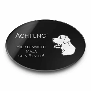 Hunde Warnschild aus Acryl in 10×6,5 cm oval