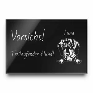 Vorsicht Hund Schild aus Acrylglas mit Gravur ab 12×8 cm