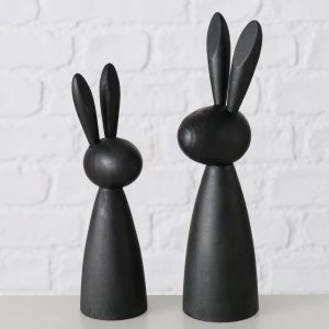 Deko Hase schwarz 2er Set