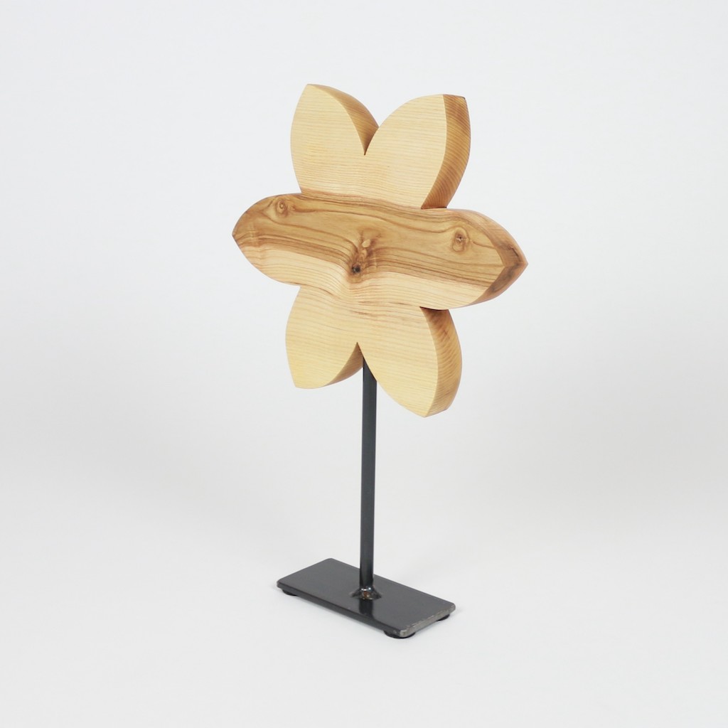 Holzblume auf Metallfuss – Bild 6