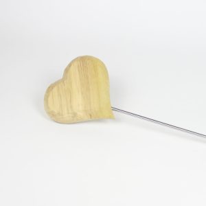 Holzherz auf Edelstahlstab – Gartendeko