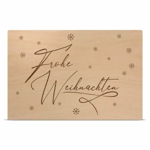 Postkarte aus Holz mit individueller Gravur