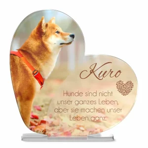 Standherz für Tiere mit Foto und Text selbst gestalten ab 14×14 cm