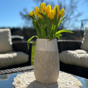 Vase Steingut Beige