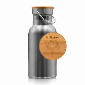 Gravierte Trinkflasche für Muttertag mit Namen und Motiven
