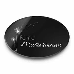 Modernes Türschild aus Hochglanz Acryl mit Gravur 10×6,5 cm