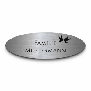 Modernes Klingelschild 12×4 cm aus Edelstahl mit Gravur