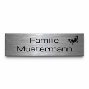 Türschild aus Edelstahl mit Gravur | 7×2 cm
