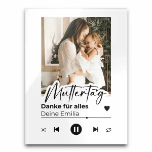 Song Bild zum Muttertag mit Foto und Wunschtext ab 15×20 cm aus Acrylglas