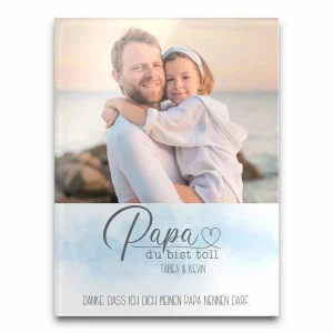 Personalisiertes Vatertags Wandbild mit Foto, Text und Motiven ab 15×20 cm