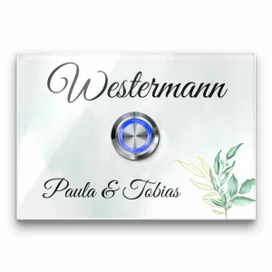 Klingel ab 10×7 cm mit Wunsch-Druck und LED-Klingelknopf
