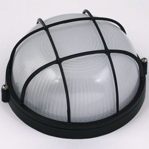 ARARAT Feuchtraumleuchte Kellerlampe Kellerleuchte Rundleuchte Schwarz E27