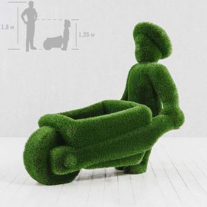 Gartenarbeiter mit Schubkarre