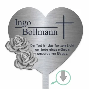 Herzstecker mit Rosen Detail als einzigartiges Andenken