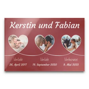 Foto Arcylbild zum Valentinstag mit individuellem Text