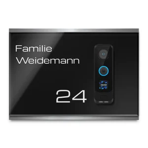 Modernes Klingelschild mit Gravur für die Unifi G4 Pro