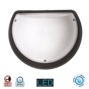 LED AQUA SCHWARZ Halbmond Feuchtraumleuchte Nassraumleuchte Deckenlampe 9W 3000K