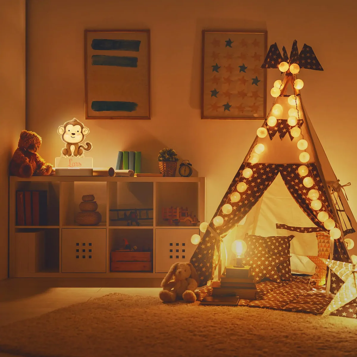 Kinderlampe mit Katzen Motiv individuell bedruckt mit Deinem Text – Bild 6