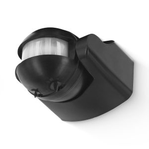 Schwarz Bewegungsmelder Sensor Aufputz IP44 180° – LINEA