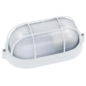 TOROS Feuchtraumleuchte Kellerlampe Kellerleuchte Ovalleuchte Weiss E27